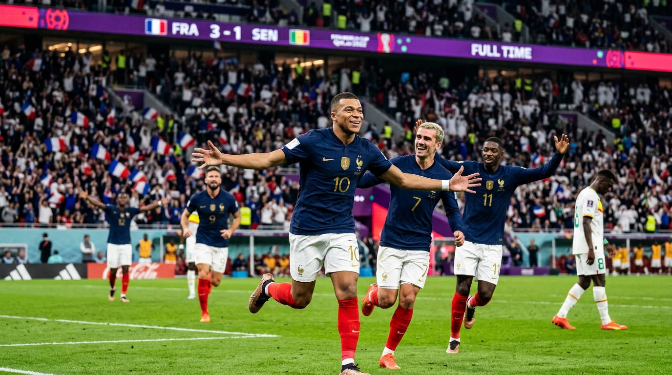 France Secures 3-1 Victory Over Senegal at World Cup