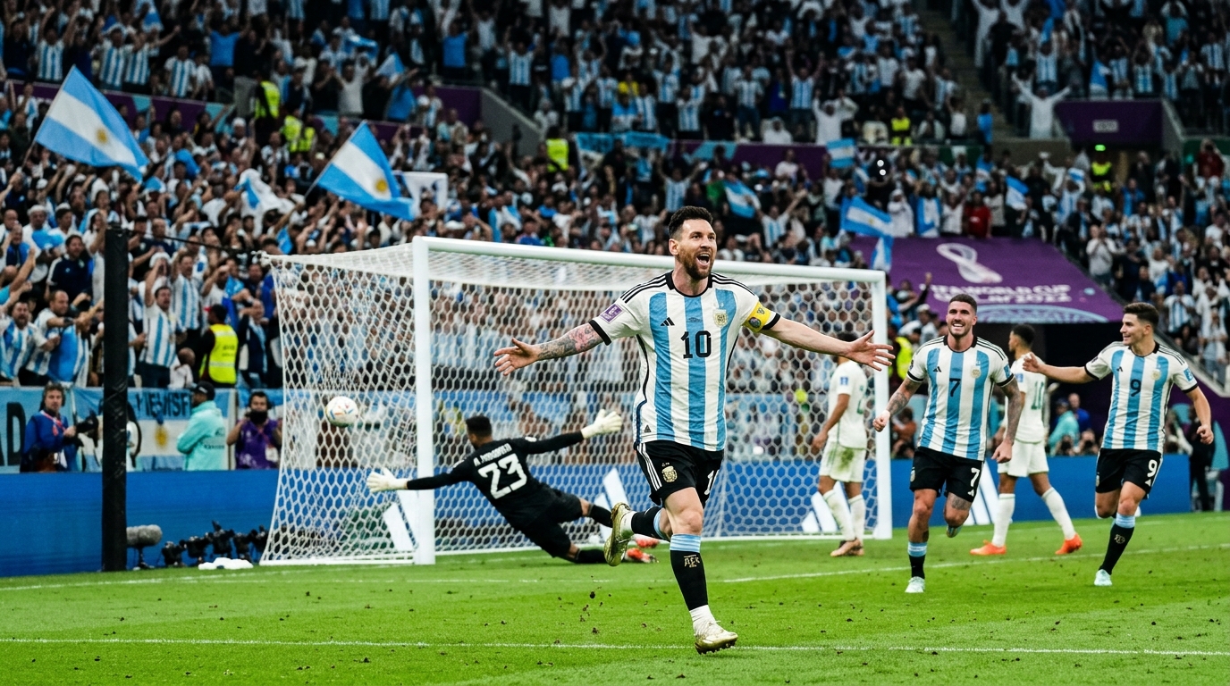 Messi Equals World Cup Scoring Record with Hat-trick in Argentina Victory