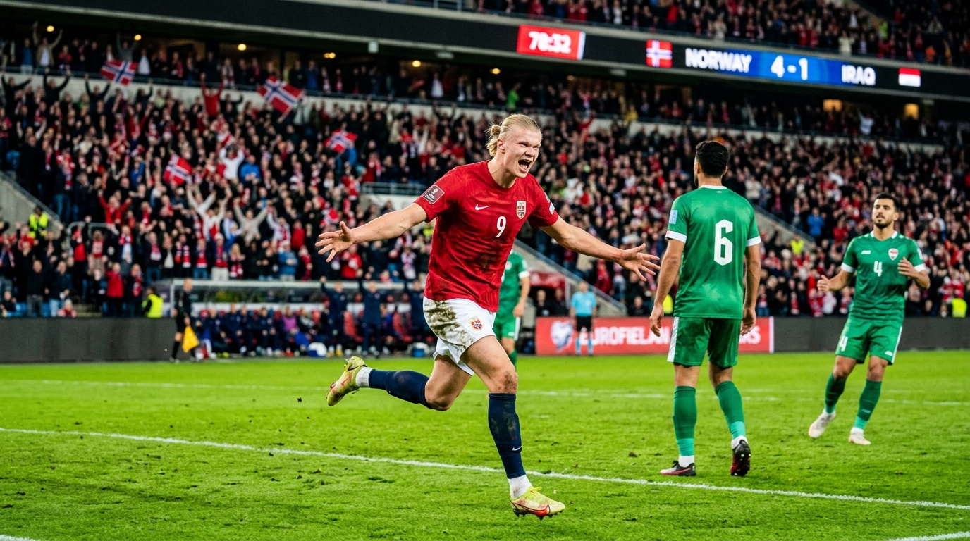 Norway Secures 4-1 World Cup Victory Over Iraq; Haaland Scores Two Goals