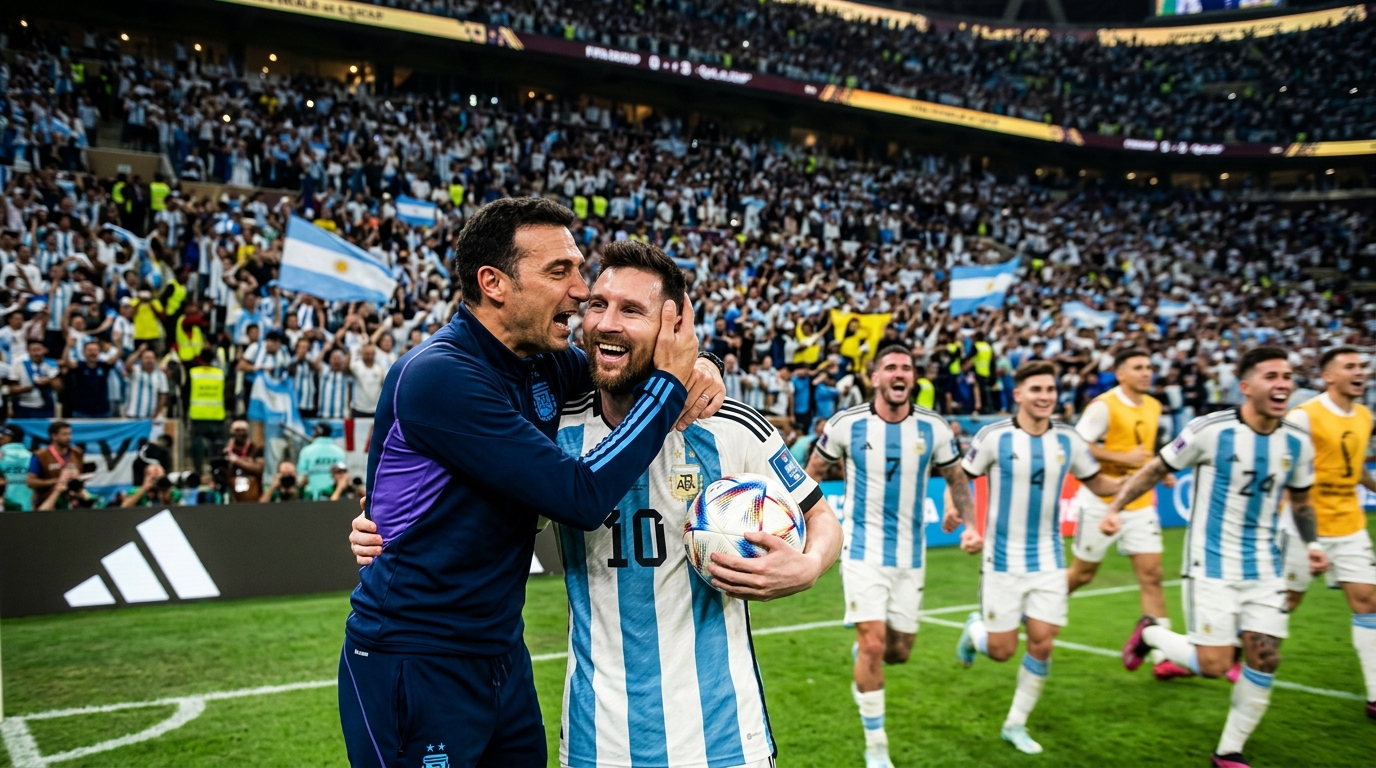 Scaloni Praises Lionel Messi's Performance After World Cup Opener Hat Trick
